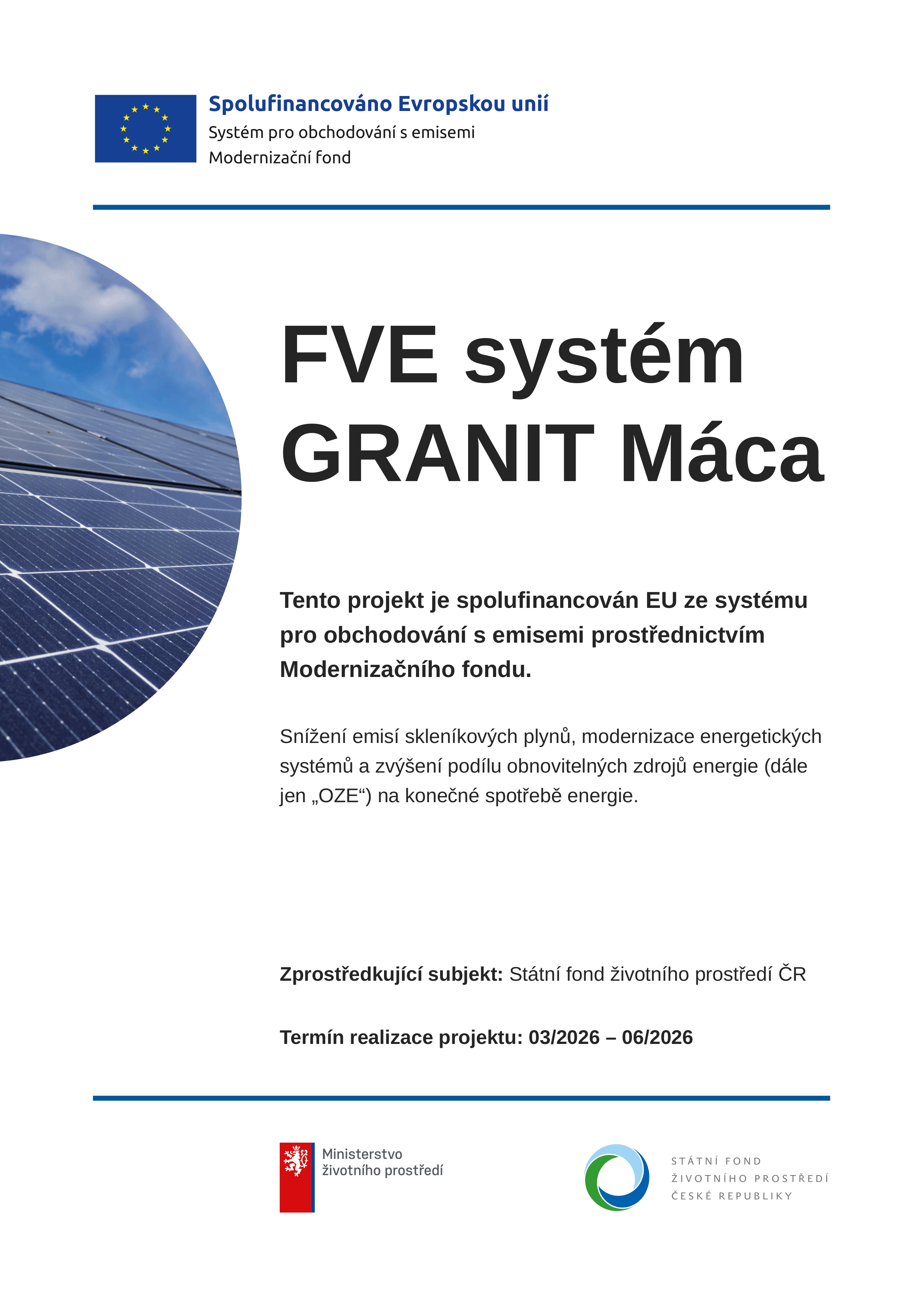 FVE systém Granit Máca - certifikát